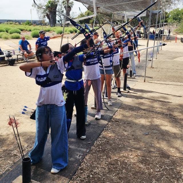 Roadrunner Archery Club members on the shooting line in San Diego